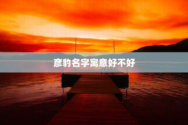 彦豹名字寓意好不好