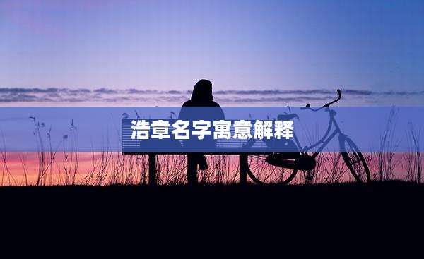 浩章名字寓意解释