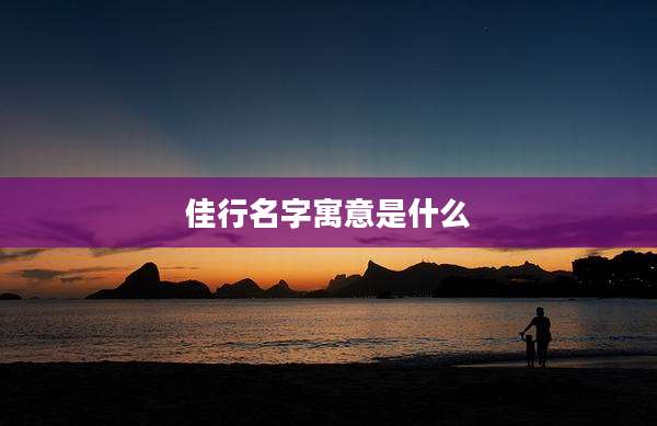 佳行名字寓意是什么