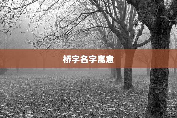 桥字名字寓意