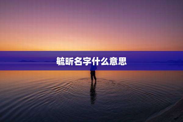 毓昕名字什么意思