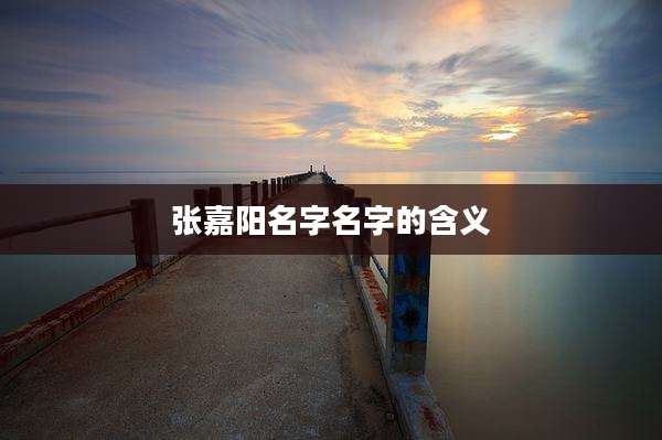 张嘉阳名字名字的含义