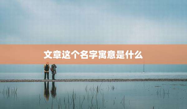 文章这个名字寓意是什么