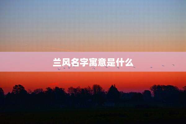 兰风名字寓意是什么