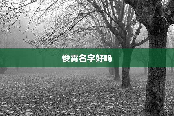 俊霄名字好吗