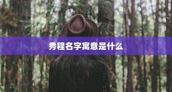 秀程名字寓意是什么
