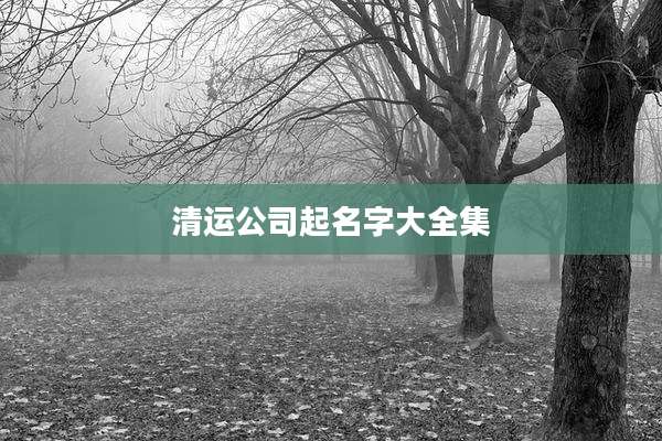 清运公司起名字大全集
