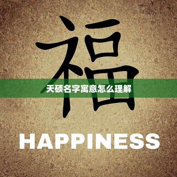 天硕名字寓意怎么理解