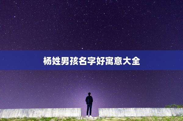 杨姓男孩名字好寓意大全