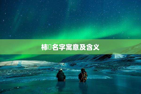 柿璟名字寓意及含义