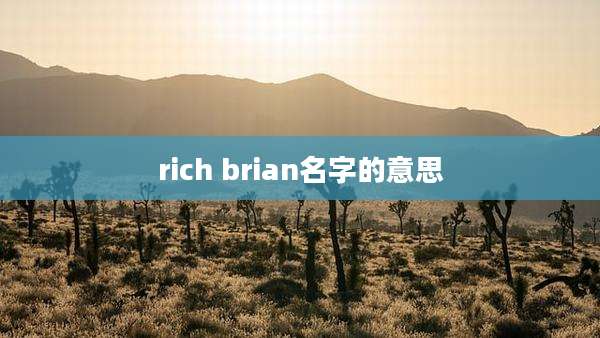 rich brian名字的意思