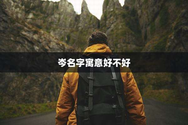 岑名字寓意好不好