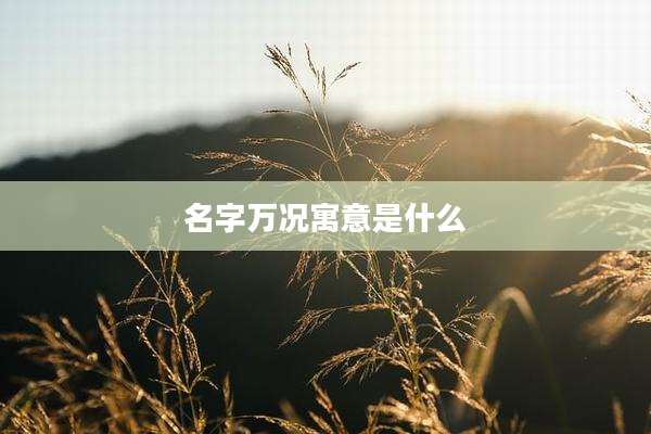 名字万况寓意是什么