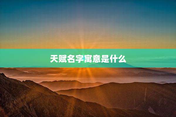 天赋名字寓意是什么