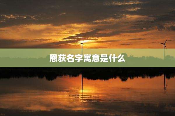 恩荻名字寓意是什么