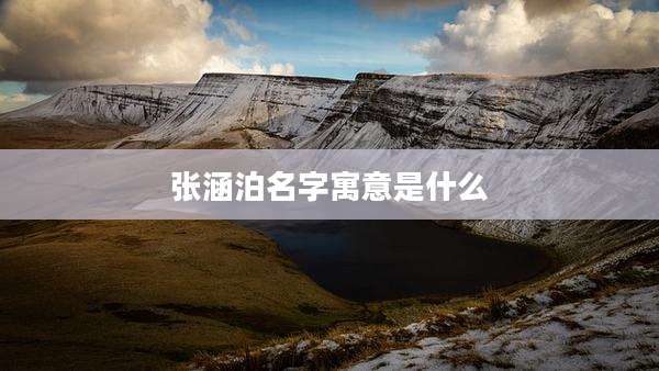 张涵泊名字寓意是什么