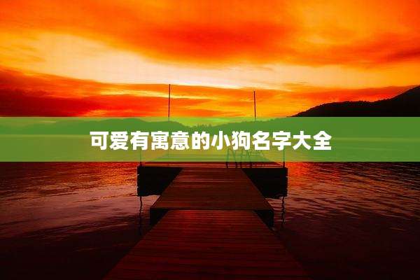 可爱有寓意的小狗名字大全