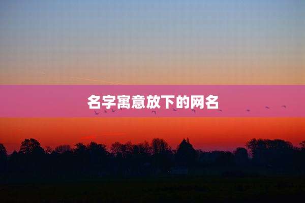 名字寓意放下的网名