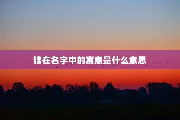 锦在名字中的寓意是什么意思