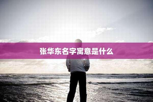 张华东名字寓意是什么