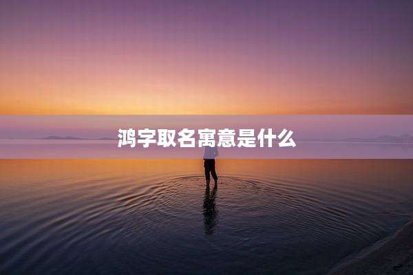 鸿字取名寓意是什么