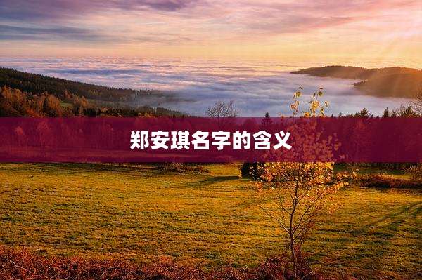 郑安琪名字的含义