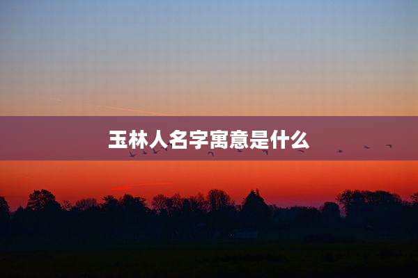 玉林人名字寓意是什么