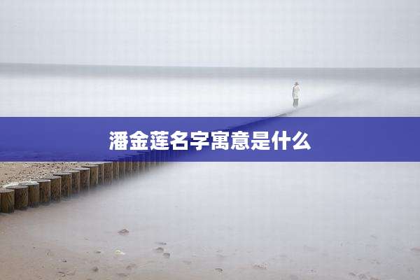 潘金莲名字寓意是什么