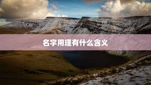 名字用瑾有什么含义