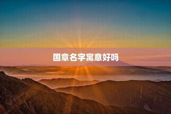 国章名字寓意好吗