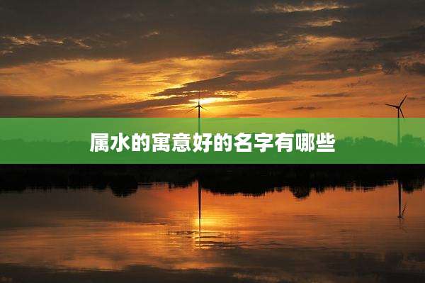 属水的寓意好的名字有哪些