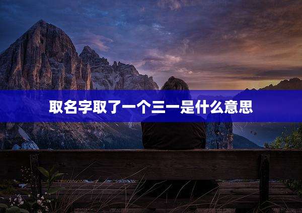 取名字取了一个三一是什么意思
