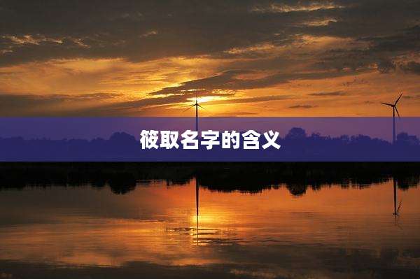 筱取名字的含义