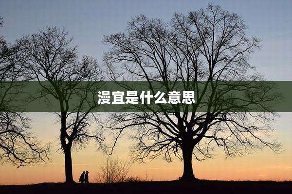 漫宜是什么意思