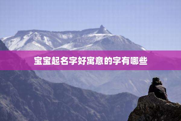 宝宝起名字好寓意的字有哪些