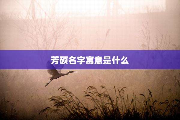 芳硕名字寓意是什么