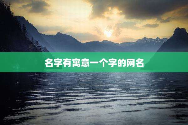 名字有寓意一个字的网名