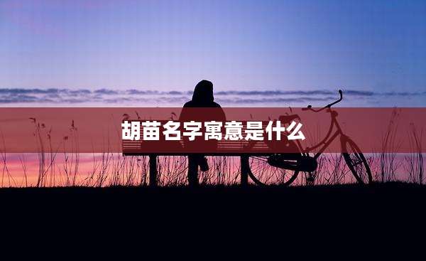 胡苗名字寓意是什么
