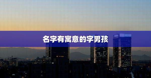 名字有寓意的字男孩