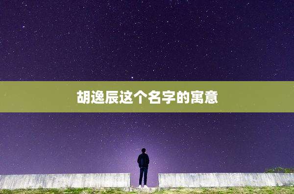 胡逸辰这个名字的寓意