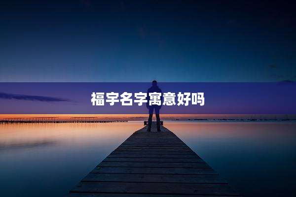 福宇名字寓意好吗