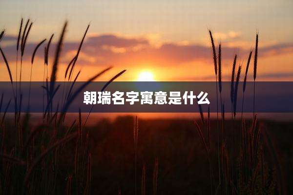 朝瑞名字寓意是什么