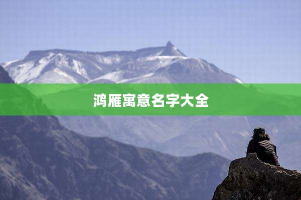 鸿雁寓意名字大全