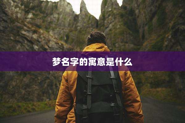 梦名字的寓意是什么