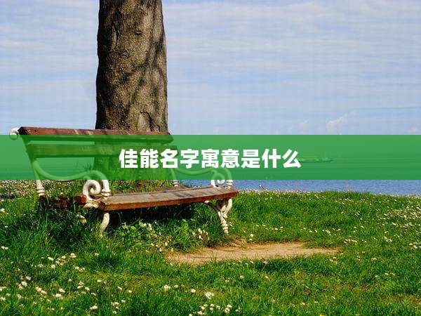 佳能名字寓意是什么