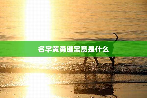 名字黄勇健寓意是什么