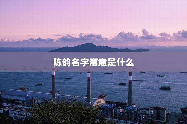 陈韵名字寓意是什么