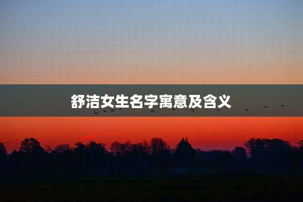 舒洁女生名字寓意及含义