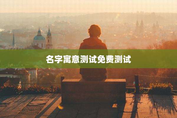 名字寓意测试免费测试