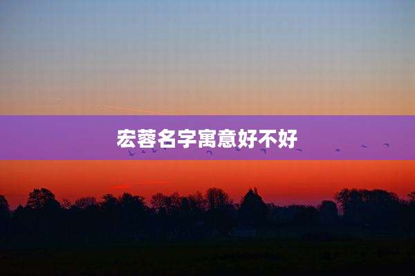 宏蓉名字寓意好不好